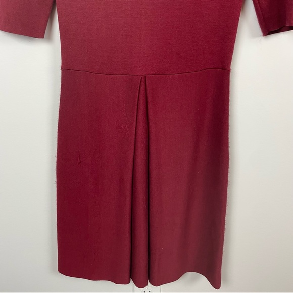 Burberry London Macrame Yoke 3/4 Sleeve Dress Carmine Red Size Large - Picture 6 of 14